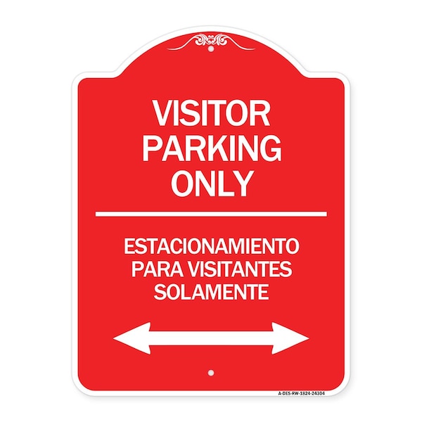 Signmission Bilingual Reserved Parking Visitor Parking Only Estacionamiento Para Visitantes, A-DES-RW-1824-24304 A-DES-RW-1824-24304 - main
